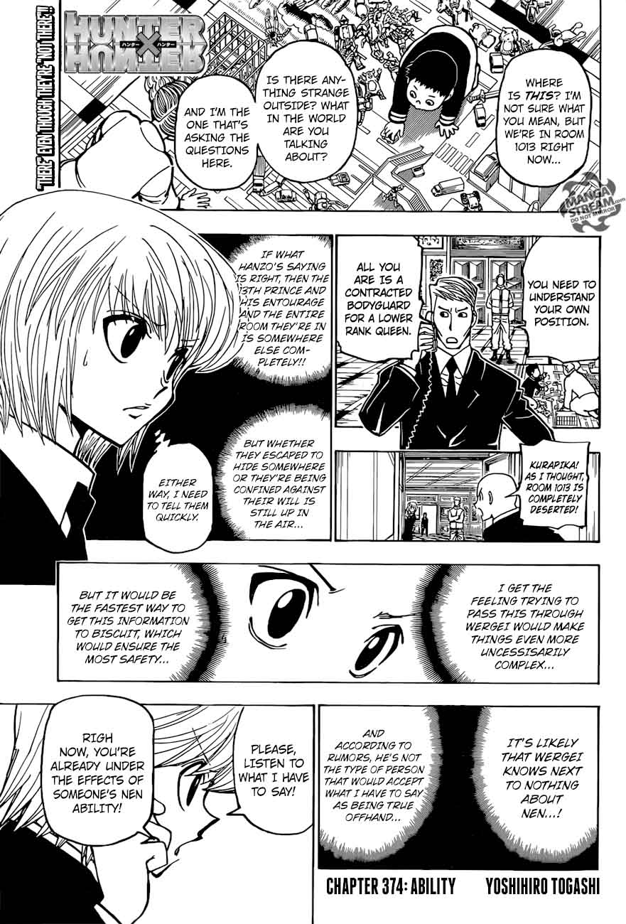 Read Hunter X Hunter Chapter 374 Mangafreak