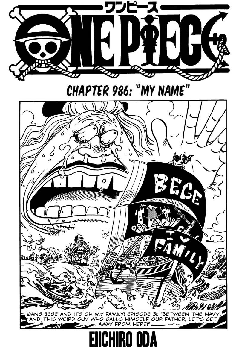 One Piece Chapter 986 Page 1