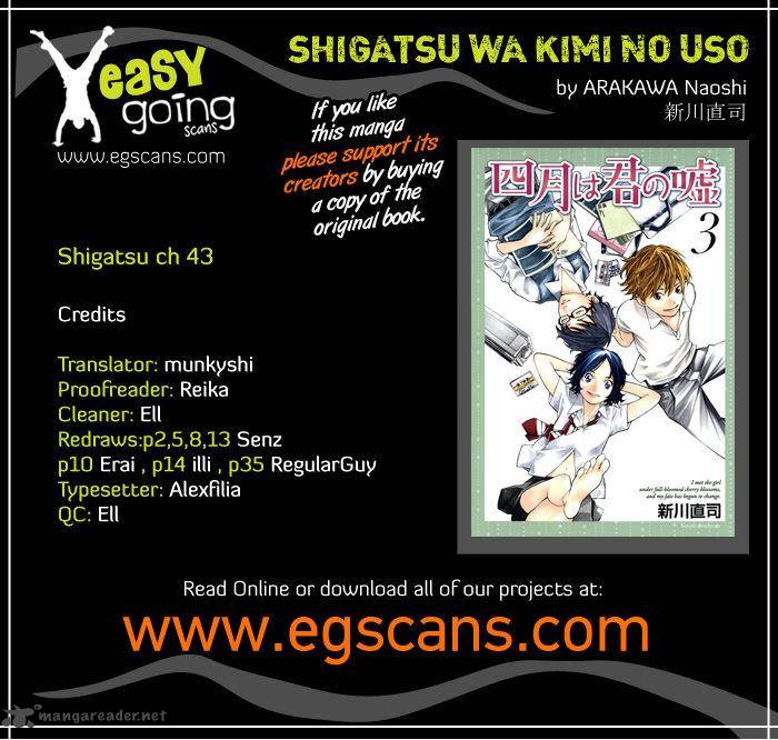 Shigatsu Wa Kimi No Uso Chapter 43 Page 1